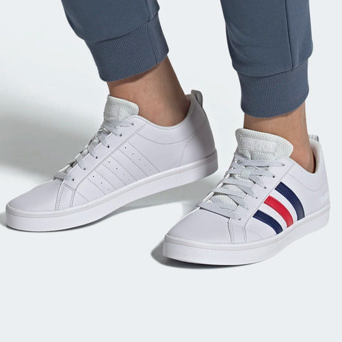 TENIS ADIDAS VS PACE BLANCO FRANJAS COLORES